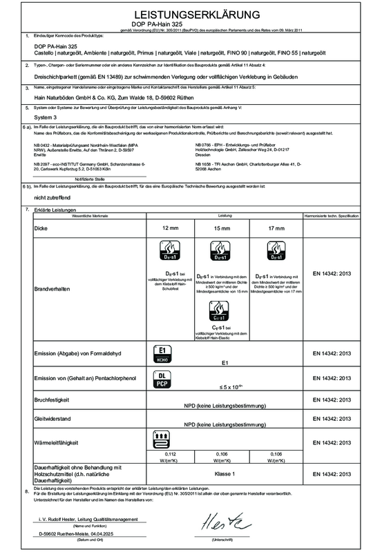 Leistungserklärung HAIN Parkett_DE_0326