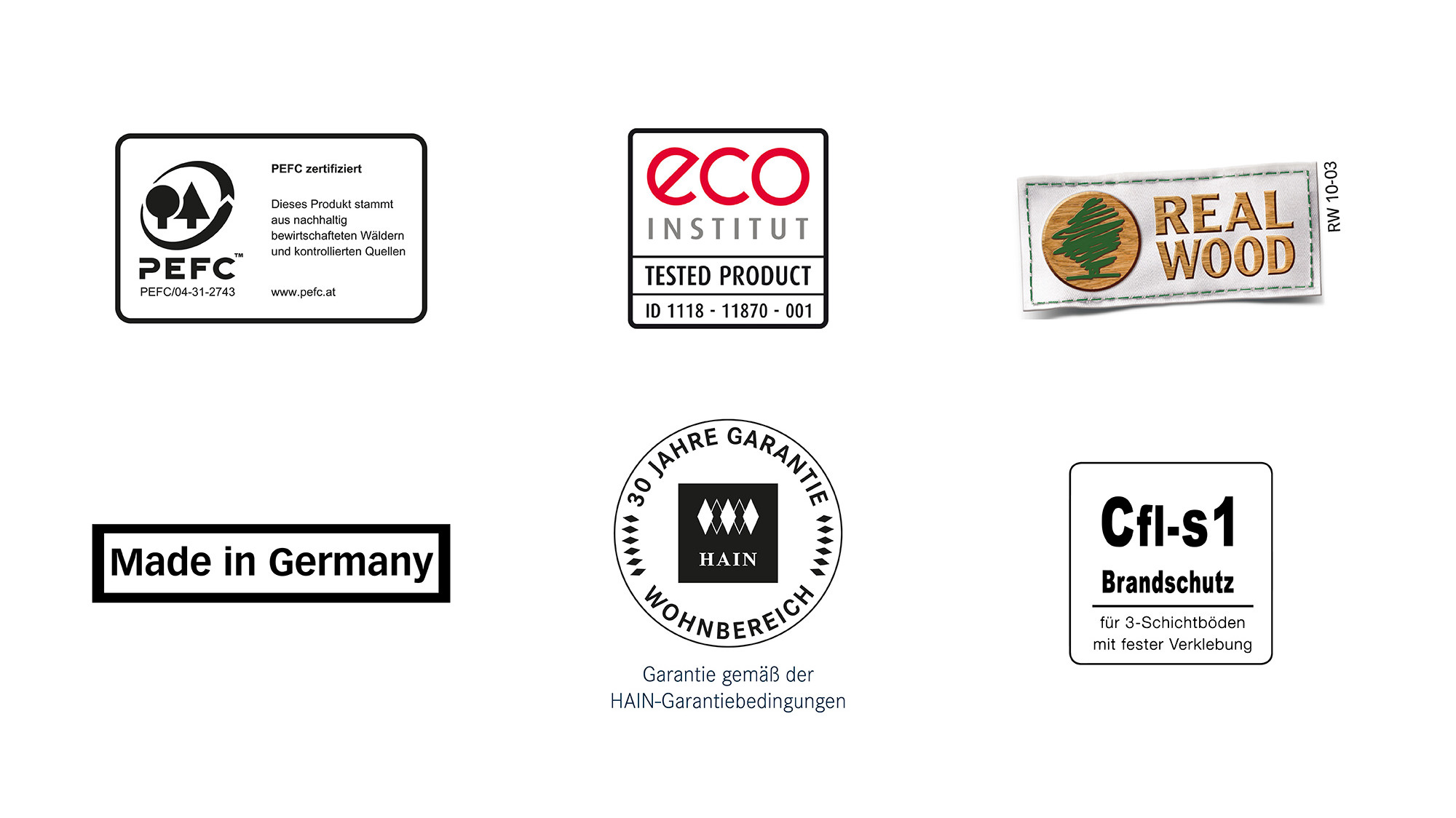 Hain Logos und Zertifizierungen Hain Logos und Zertifizierungen
