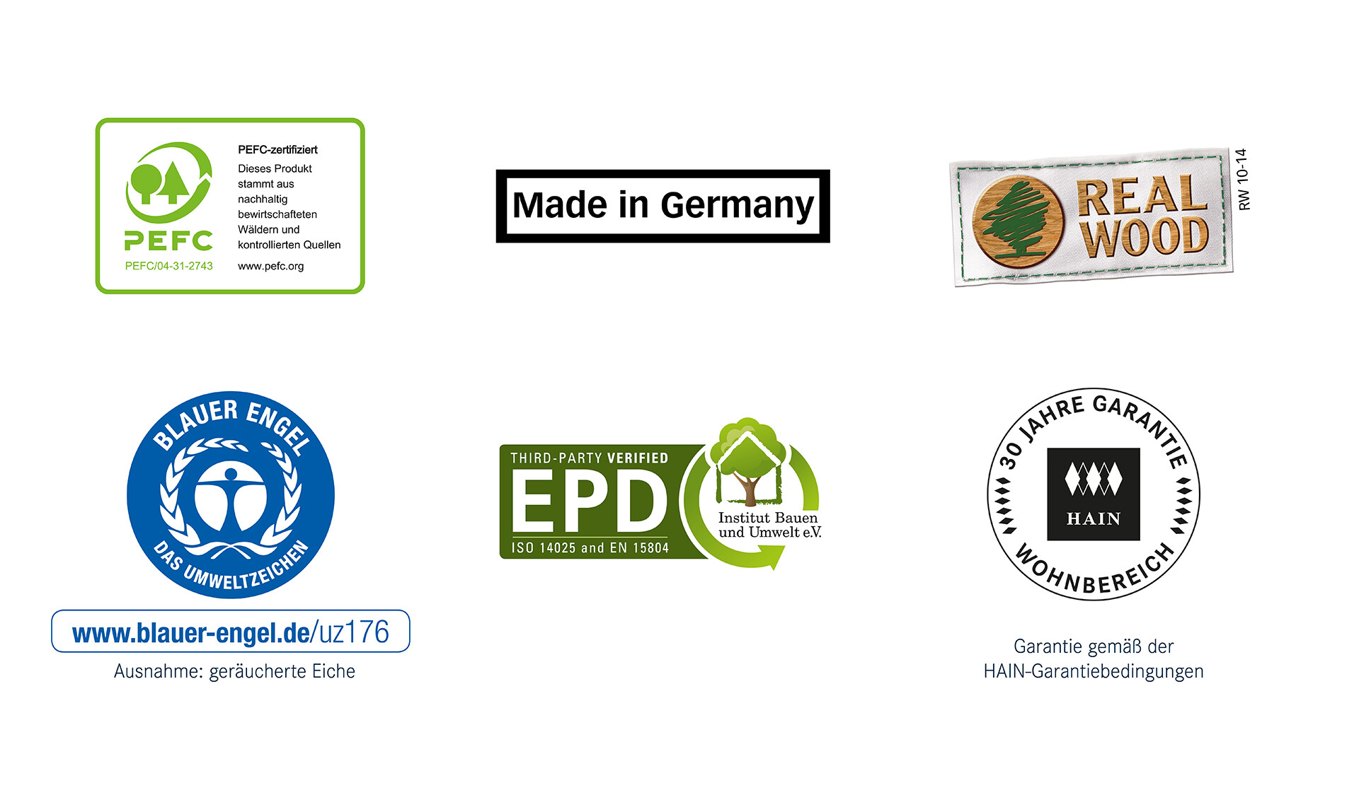 Hain Logos und Zertifizierungen Hain Logos und Zertifizierungen
