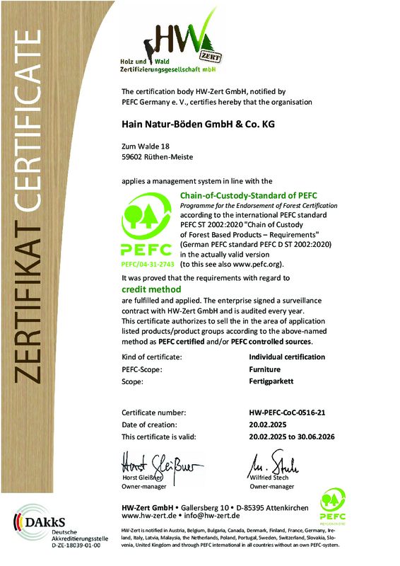 PEFC Certificate HAIN_2026